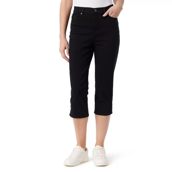 Petite Gloria Vanderbilt Amanda Stretch Straight-Fit C ... Color: Black Size: 14 - Picture 1 of 5
